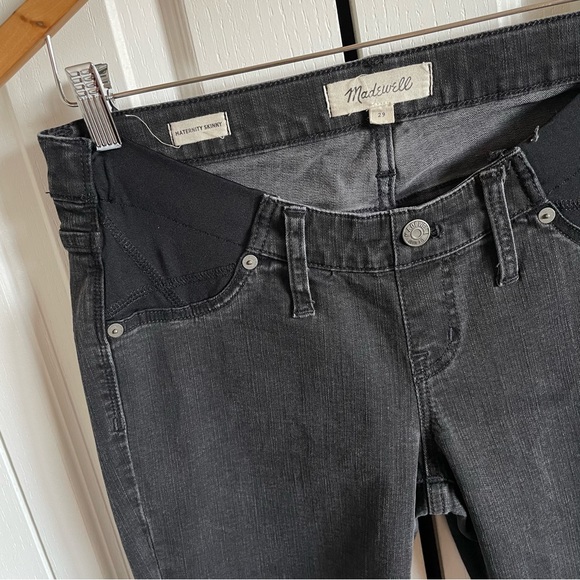 Madewell Maternity Skinny Jeans Women’s 29 Black Stonewashed Raw Hem Stretch EUC - Picture 5 of 16